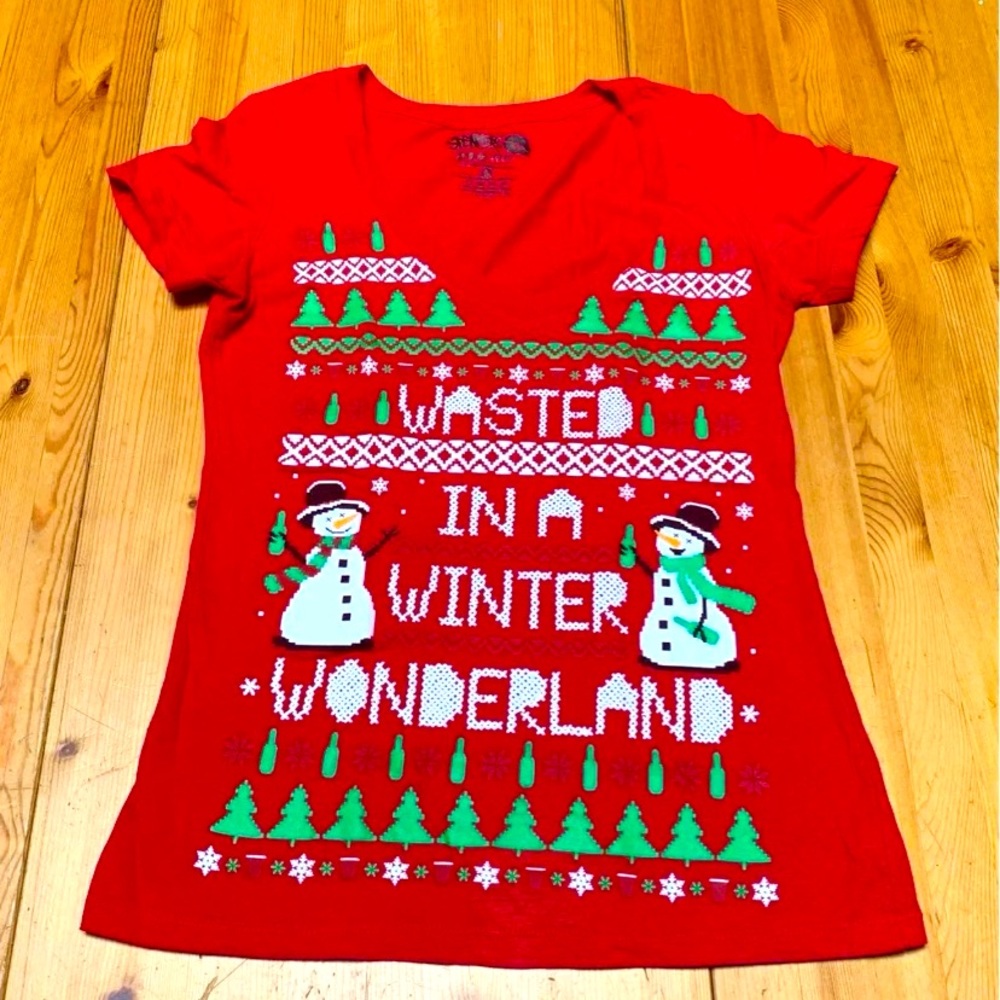 Wasted in a winter wonderland ugly sweater T-shirt